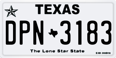 TX license plate DPN3183