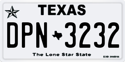 TX license plate DPN3232