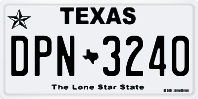 TX license plate DPN3240