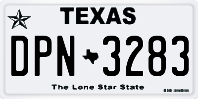 TX license plate DPN3283