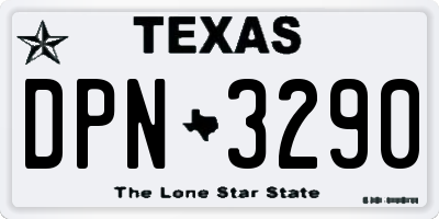 TX license plate DPN3290