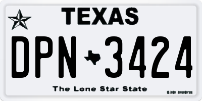 TX license plate DPN3424