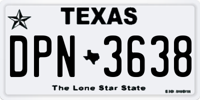 TX license plate DPN3638