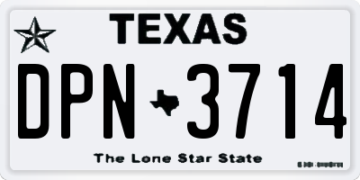 TX license plate DPN3714