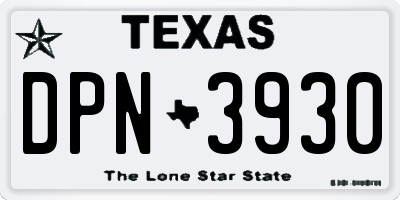 TX license plate DPN3930