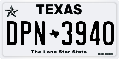 TX license plate DPN3940