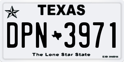 TX license plate DPN3971