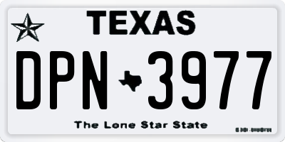 TX license plate DPN3977