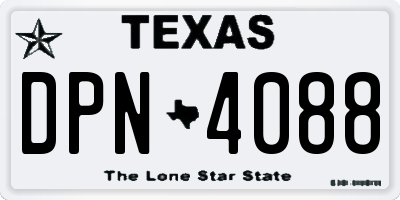 TX license plate DPN4088