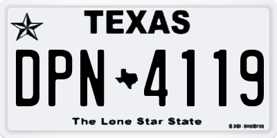 TX license plate DPN4119