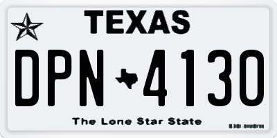TX license plate DPN4130