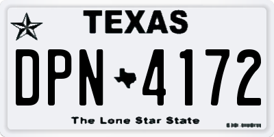 TX license plate DPN4172