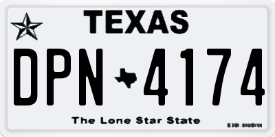 TX license plate DPN4174