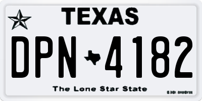 TX license plate DPN4182