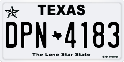 TX license plate DPN4183