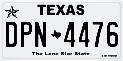 TX license plate DPN4476