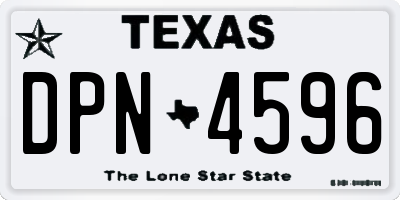 TX license plate DPN4596