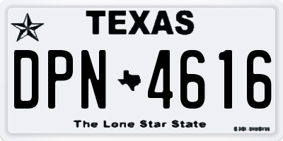 TX license plate DPN4616