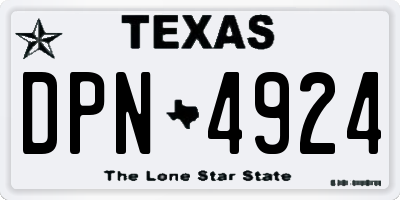 TX license plate DPN4924