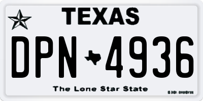 TX license plate DPN4936