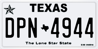 TX license plate DPN4944