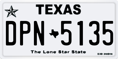 TX license plate DPN5135