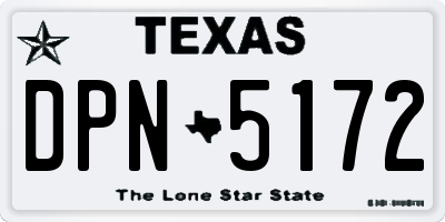 TX license plate DPN5172