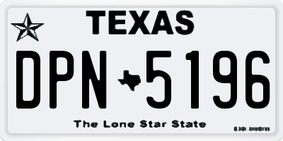 TX license plate DPN5196
