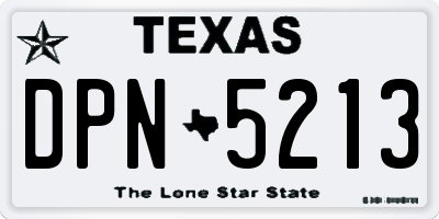 TX license plate DPN5213