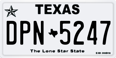TX license plate DPN5247
