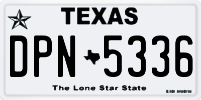 TX license plate DPN5336