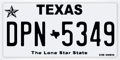TX license plate DPN5349