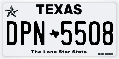 TX license plate DPN5508