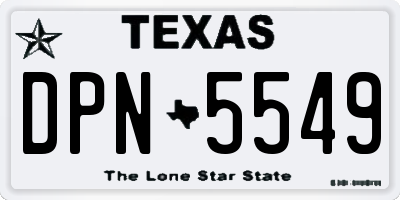 TX license plate DPN5549