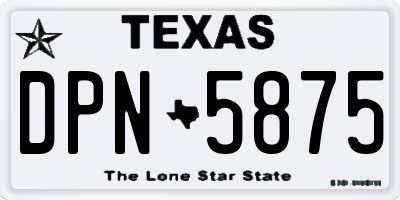 TX license plate DPN5875