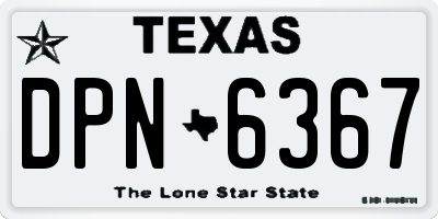 TX license plate DPN6367