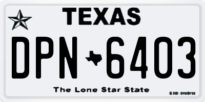 TX license plate DPN6403