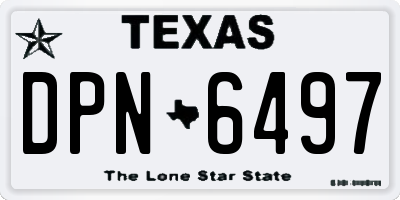 TX license plate DPN6497