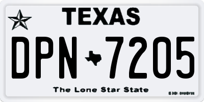 TX license plate DPN7205
