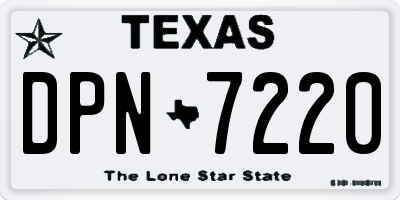 TX license plate DPN7220
