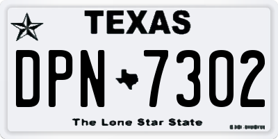 TX license plate DPN7302