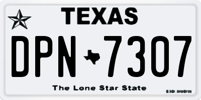 TX license plate DPN7307