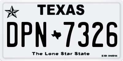 TX license plate DPN7326