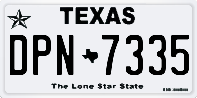 TX license plate DPN7335
