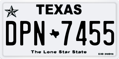 TX license plate DPN7455