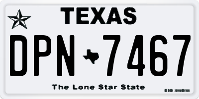 TX license plate DPN7467