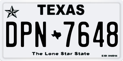 TX license plate DPN7648