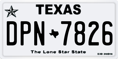 TX license plate DPN7826