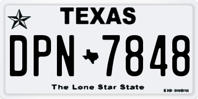 TX license plate DPN7848