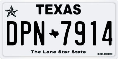 TX license plate DPN7914